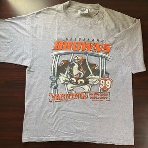 Vintage Cleveland Browns T Shirt Countdown To 99 Dawg Pound Lee Sports Size XL